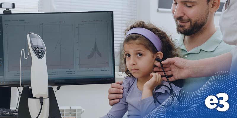 girl being tested on a titan tympanometer