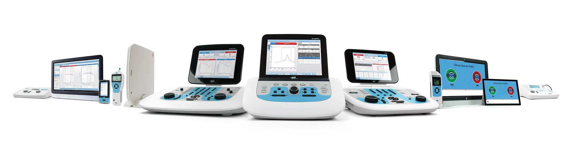 A line of audiometers, tympanometers, oae, and evoked potentials devices from Grason-Stadler