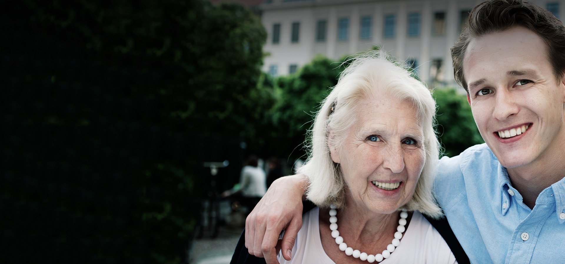 old woman with younger man