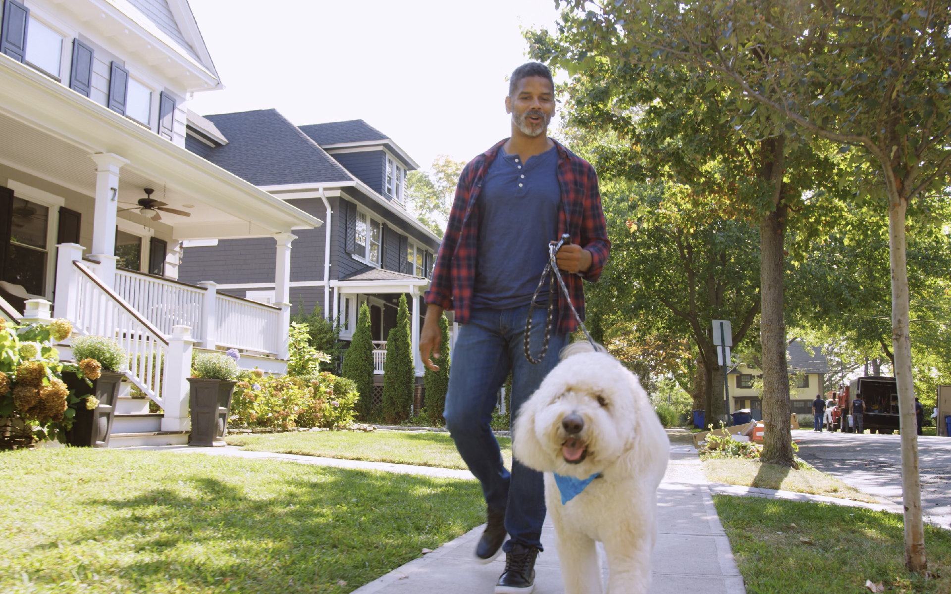 Man walking dog