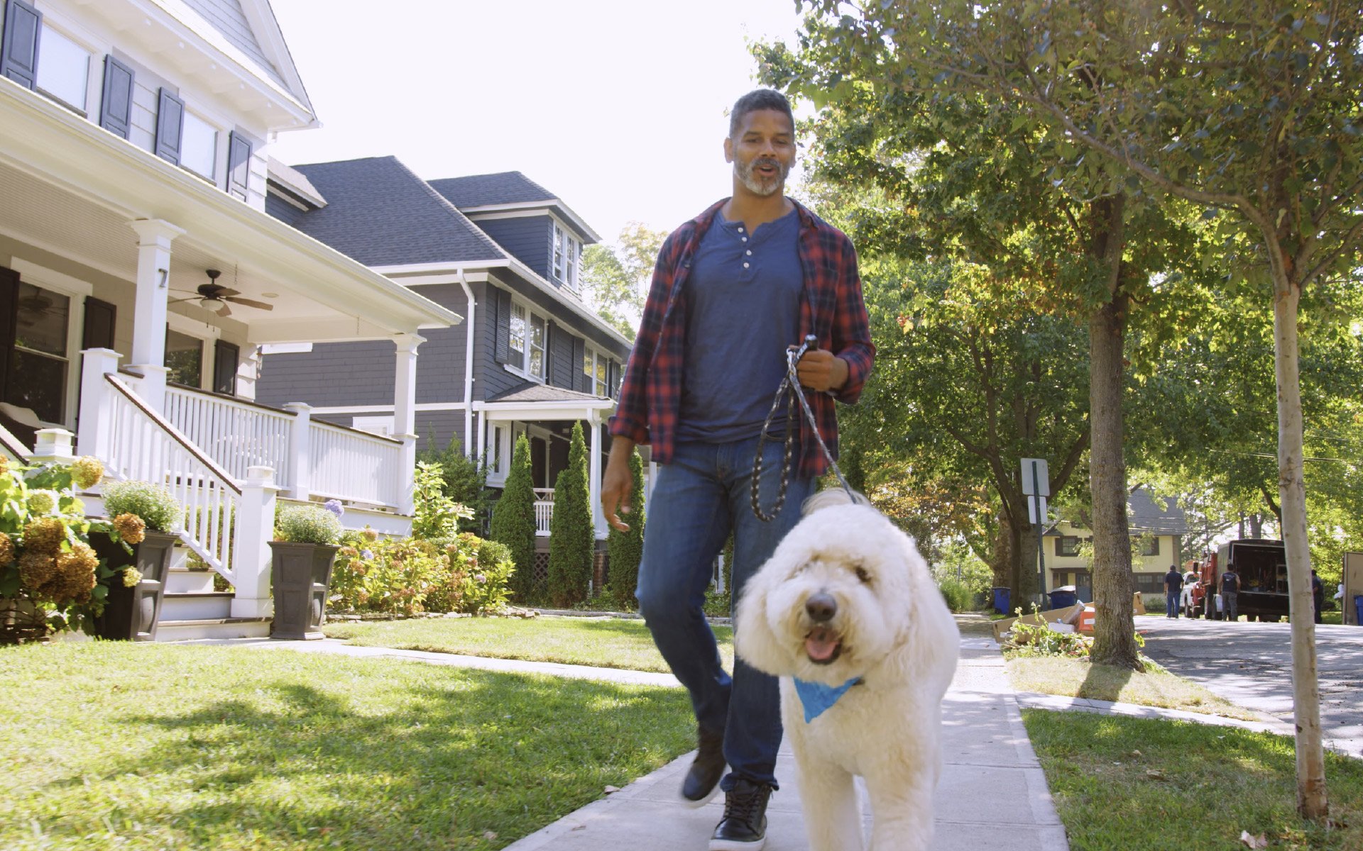 Man walking dog